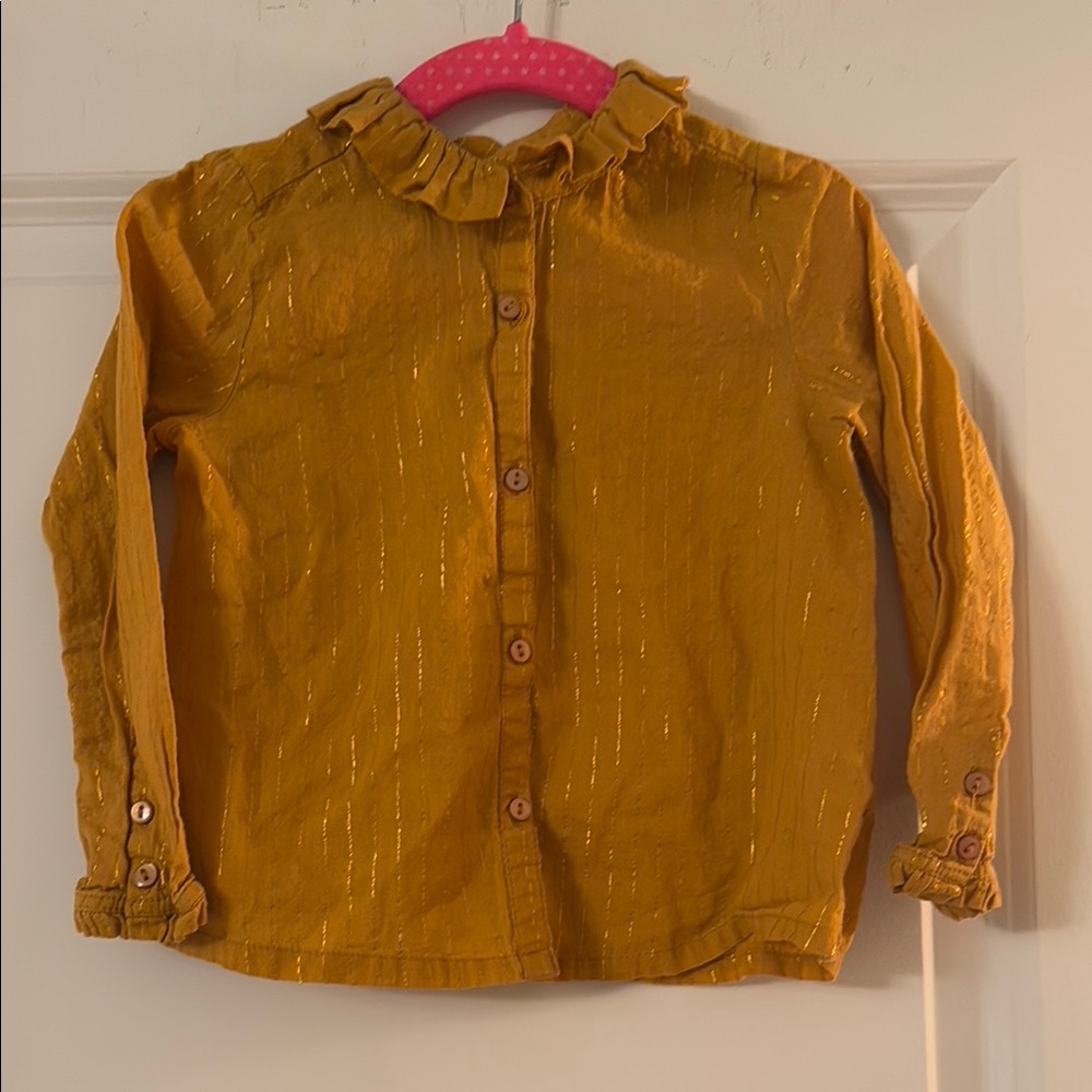 Kids Mustard Yellow Ruffled blouse